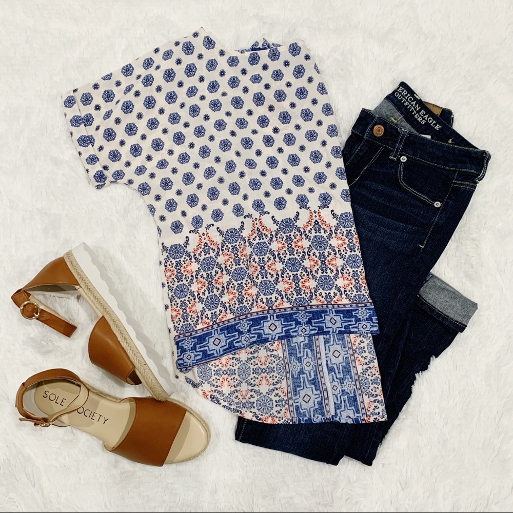 LeLis High-Low Print Top